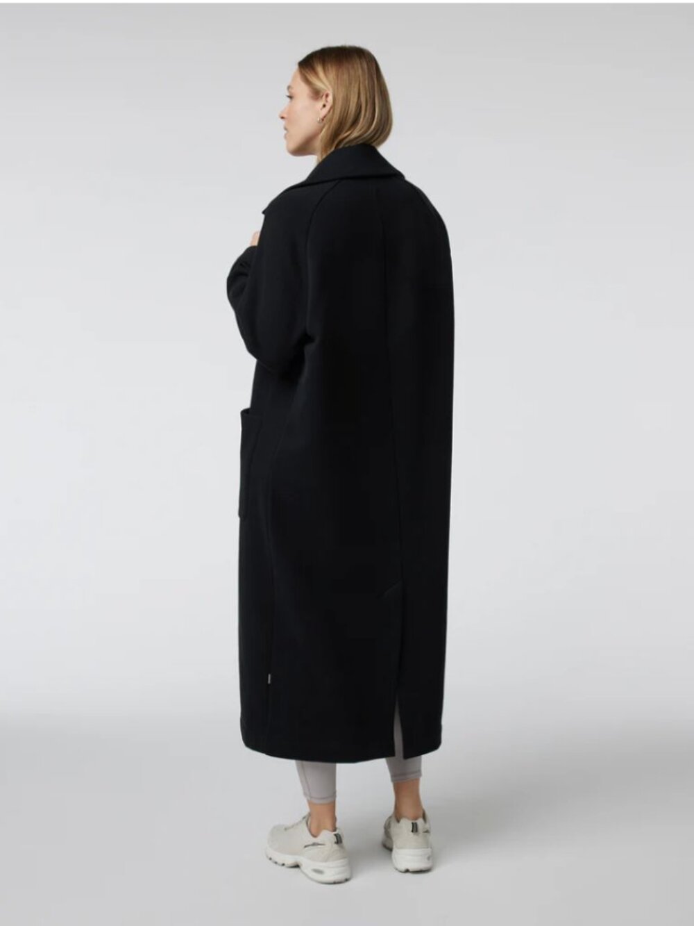 Vuori Restore Trench Coat Black - Small - Long Open Front Duster Jacket - Picture 2 of 14
